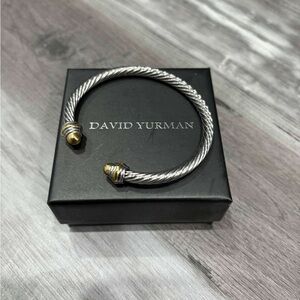 David Yurman Two-Tone Cable Cuff Bracelet - Silver & Gold Accents